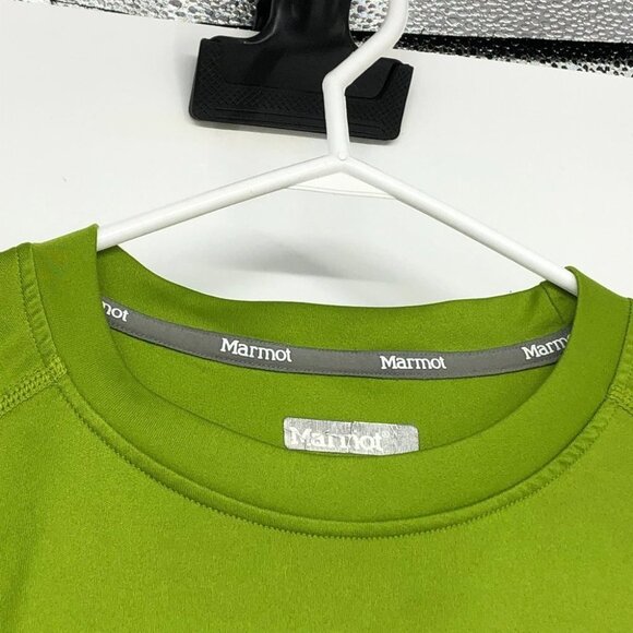 Marmot lime green ruched  sides athletic t shirt crewneck small - Picture 8 of 14